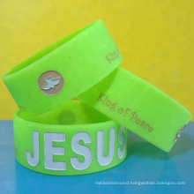 Advertising Promotional Gifts Custom Logo Silicone Wristbands Debossed Color Filled 1 Inch Silicone Bracelets